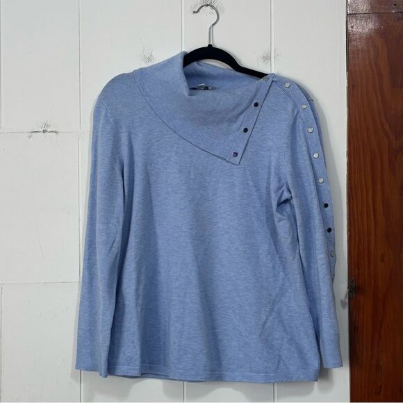 Chico's Luxe Envelope Neck Sweater Cashmere Blend Size Large - Picture 1 of 5